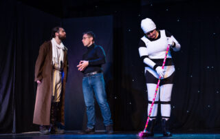 Martin Blais visible in a stage photo from La Guerre des Cônes at Fringe 2025, view 7