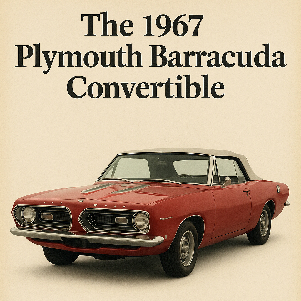 Red 1967 Barracuda convertible featured in Ricochets