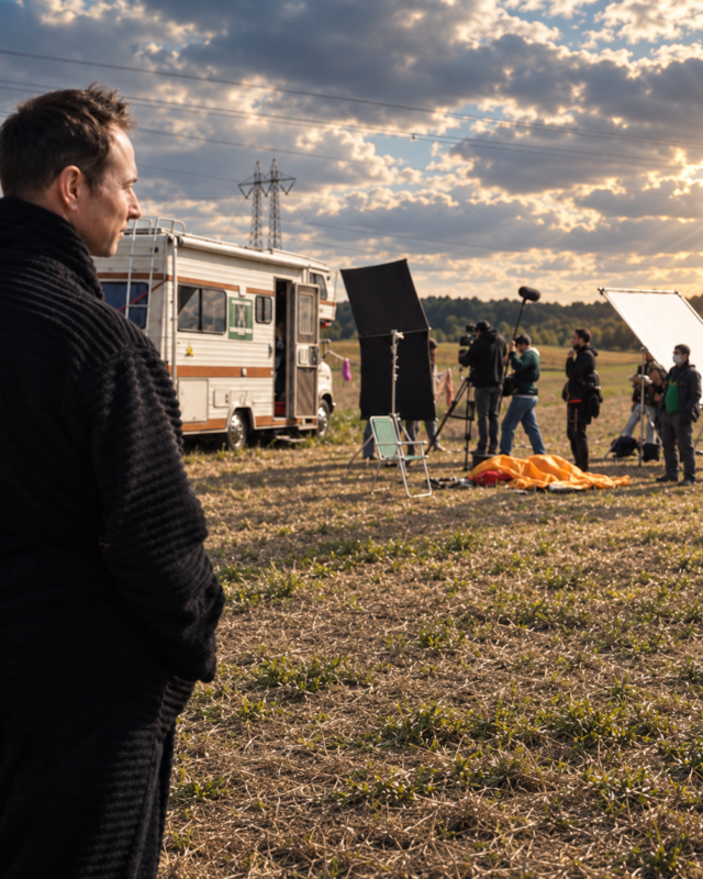 Martin Blais sur le plateau de La Mélancolie / Martin Blais on the set of La Mélancolie